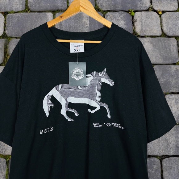 Post Malone x Harley Davidson Other - Post Malone X Harley Davidson Austin Chrome Horse Limited Edition T-shirt XXL